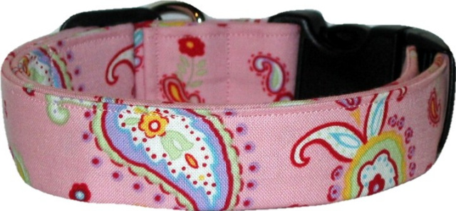 Pink Bandana Paisley Handmade Dog Collar